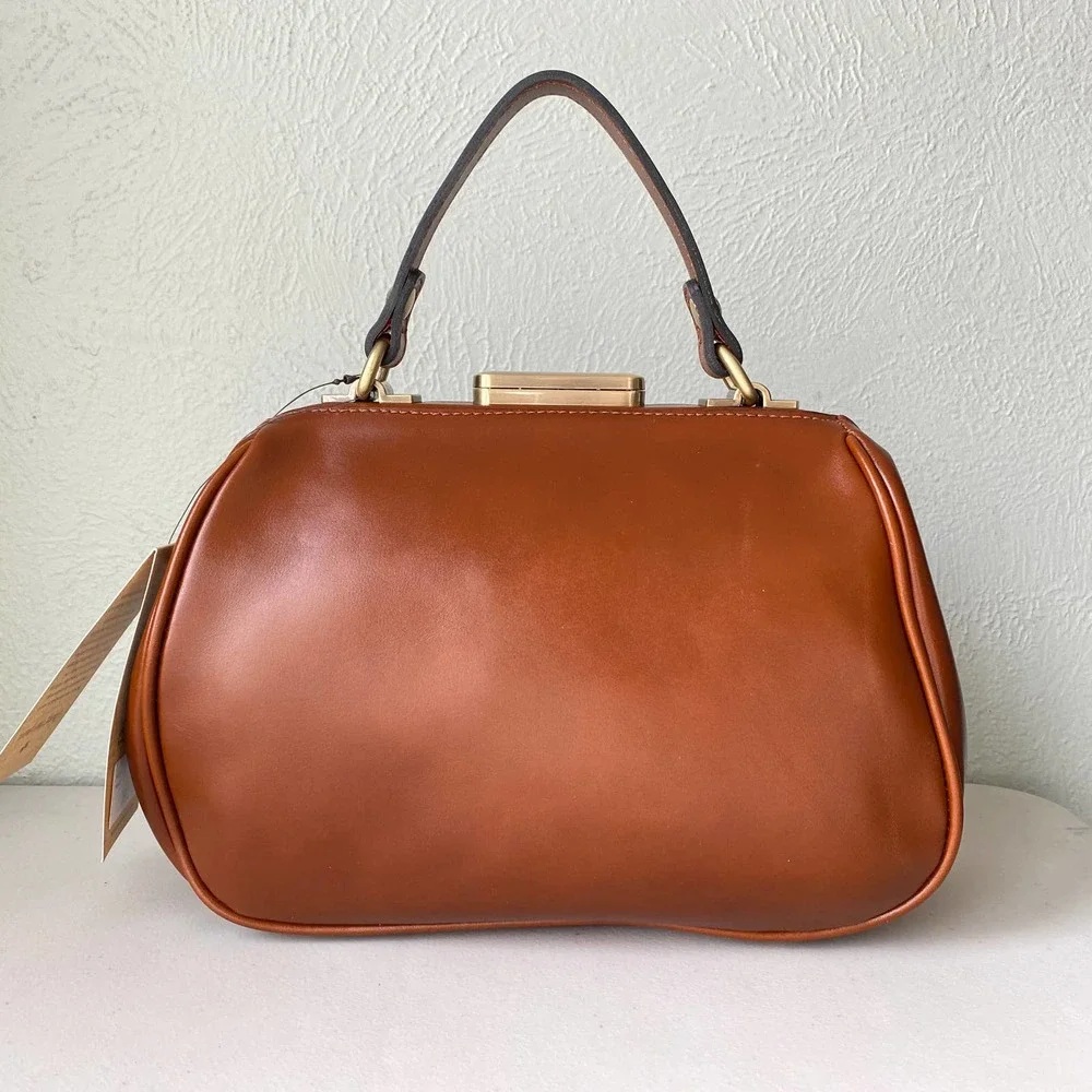 NWT Patricia Nash Gracchi Florence Tooled Leather Frame Satchel Brown P38407 - Picture 11 of 15